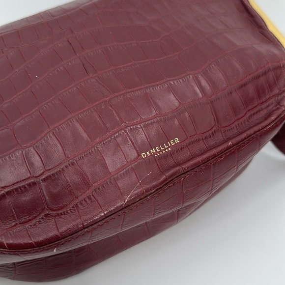 DeMellier Burgundy croc effect Bergen Bag crossbody - Picture 5 of 12